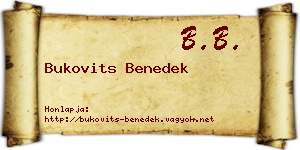 Bukovits Benedek névjegykártya