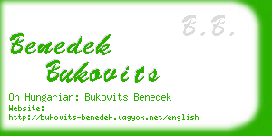 benedek bukovits business card